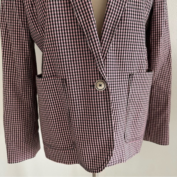Me + Em Boyfriend Plaid Blazer Jacket Sz M - Picture 4 of 11